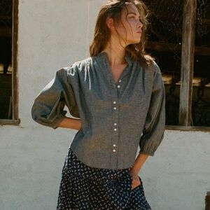 Doen Ojai Blouse Chambray XS